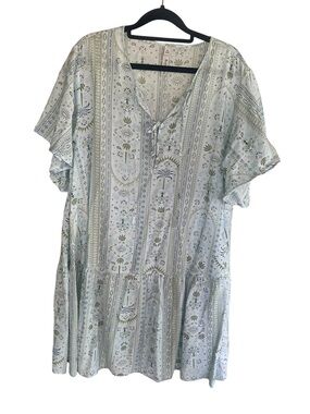 torrid Belle Isle Light Blue Floral Tie-Front Boho Dress